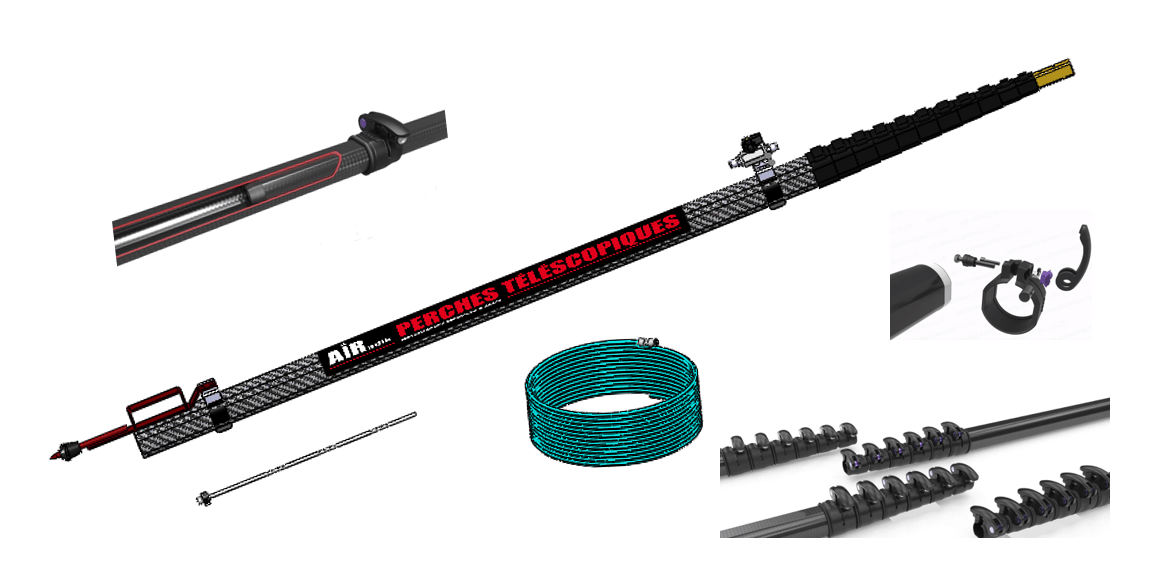 Set complet perche télescopique jusqu'à 10M