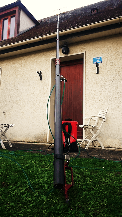 Perche téléscopique en carbone pulvérisation toiture